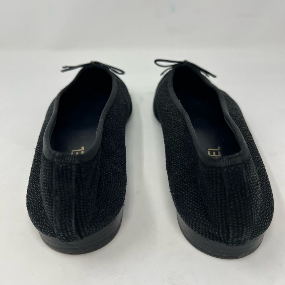 Chanel Ballet Cap Toe CC Black Textured Leather and Suede gold CC size 39.5 EU - Picture 4 of 9